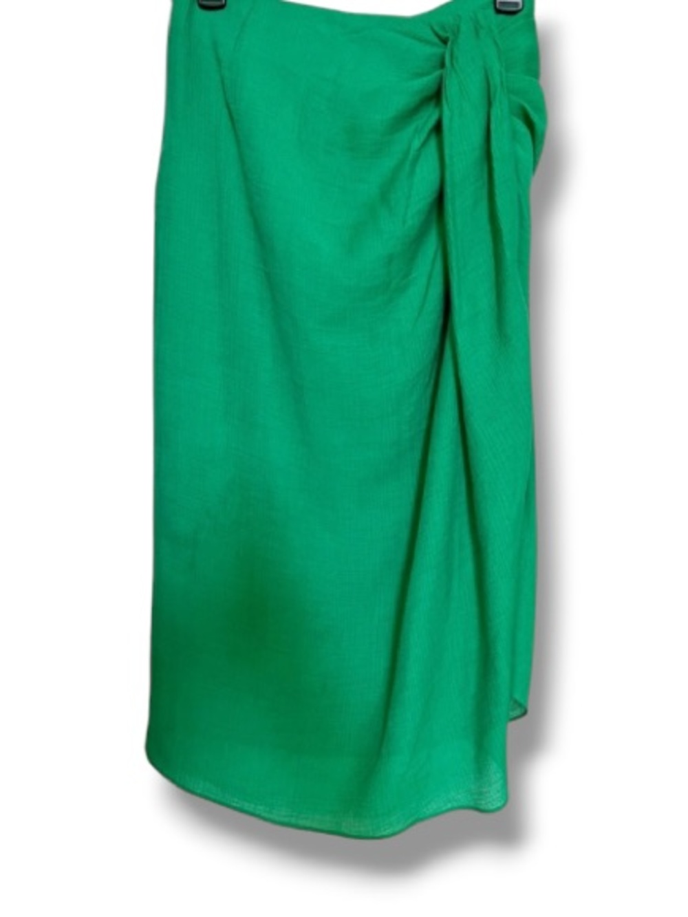 Lush Women’s Vibrant Green Drape Crinkled Lined Midi Skirt Summer Resort Beach